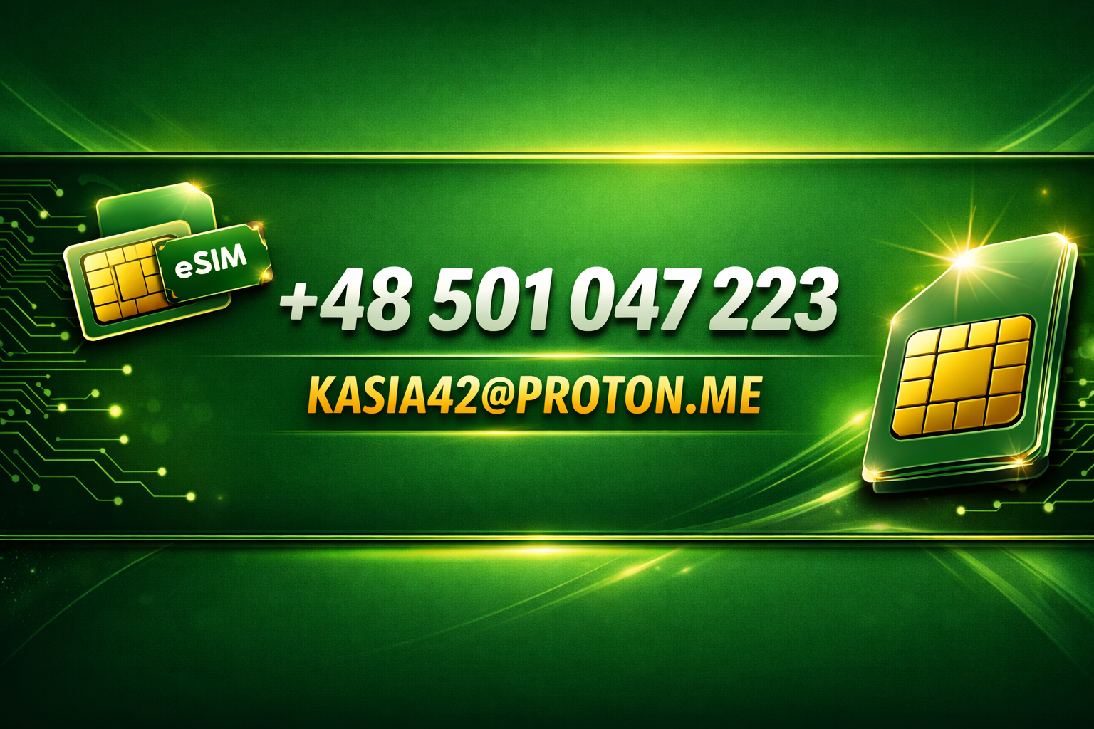 Zarejestrowane karty SIM/eSIM i złote numery — Polska → Holandia — gotowe od razu